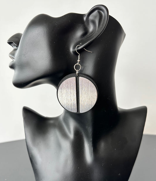 Silver Aluminum and Rubber Earrings