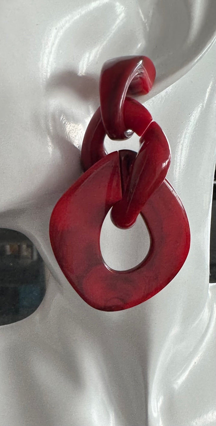 Red Acrylic Earrings