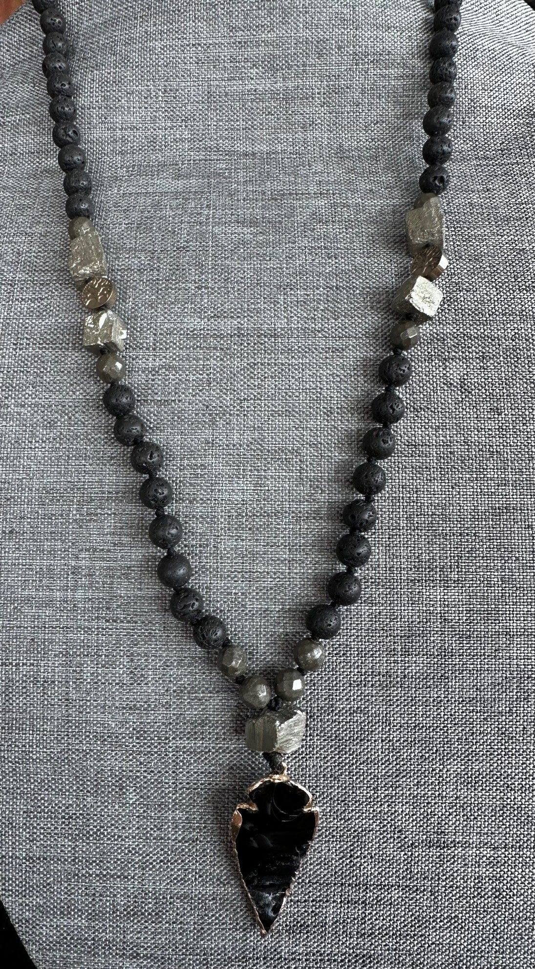 Natural Lava Stone Pendant Necklace