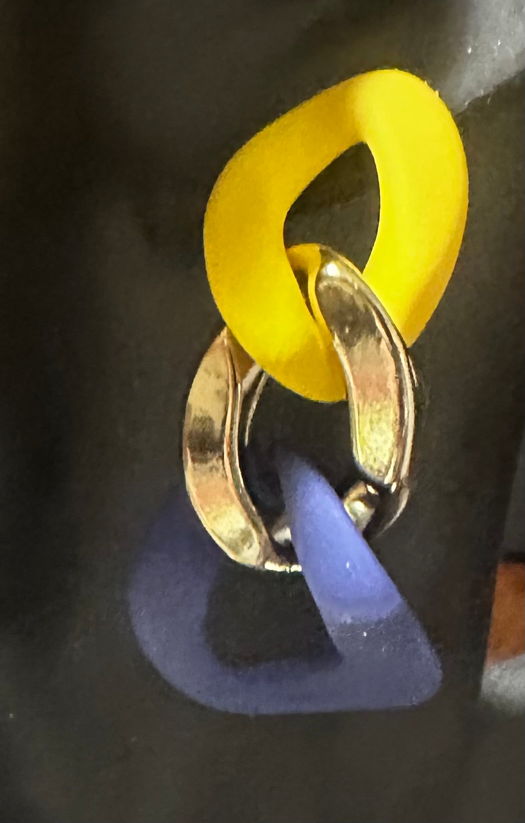 Yellow/Gold/Blue Earrings