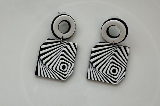 Black and White Zebra Print Earring