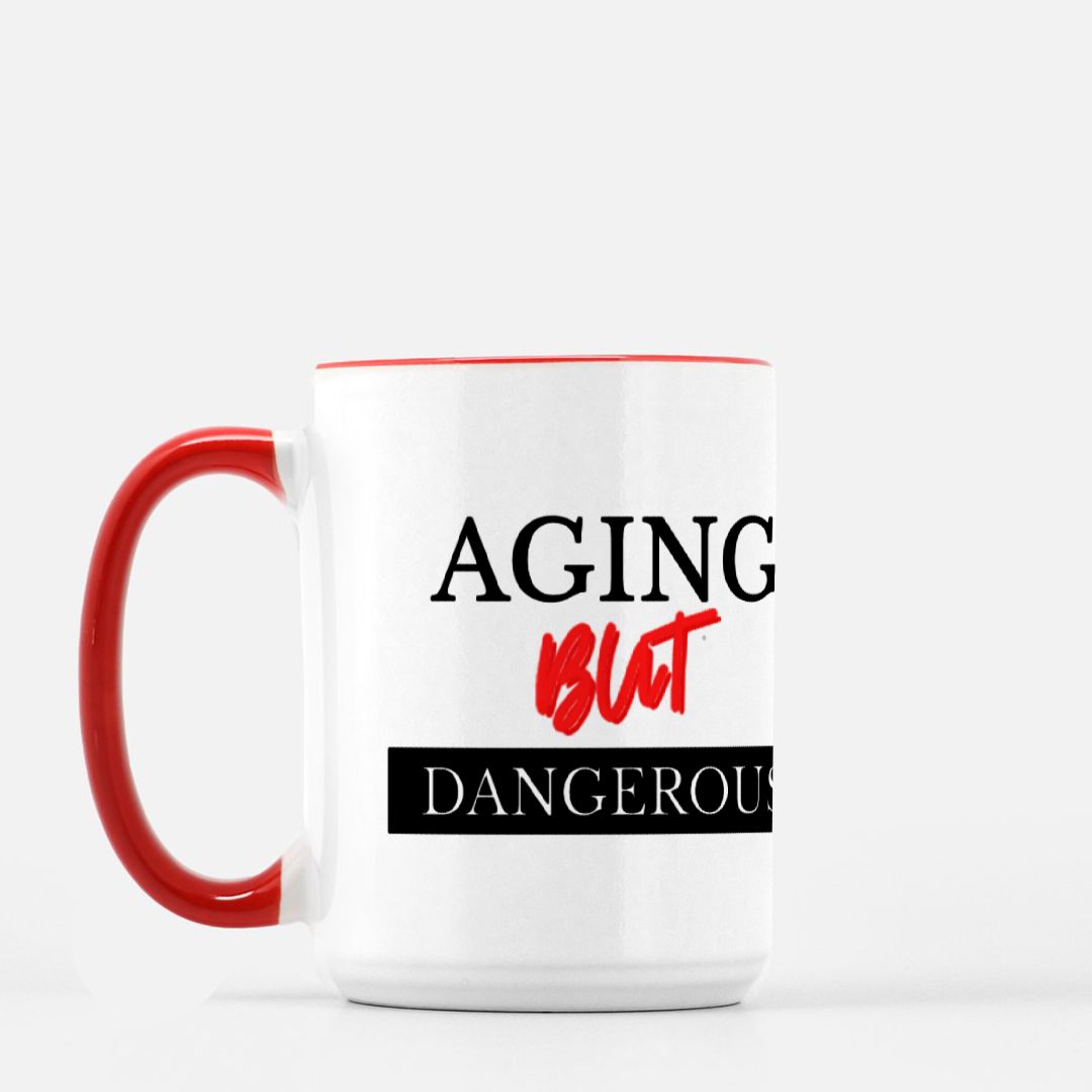 Mug Deluxe 15oz. (Red + White)